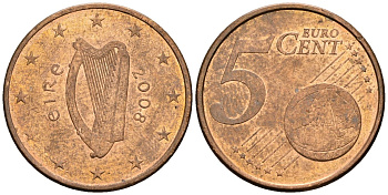 Ирландия 5 евроцентов 2008 KM 34 сталь плакированная медью 4147-722