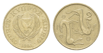 Кипр 2 цента 1983 KM 54.1 никель латунь 4651-811