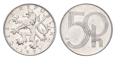 Чехия 50 геллеров 1997 KM 3 алюминий UNC 4674-662