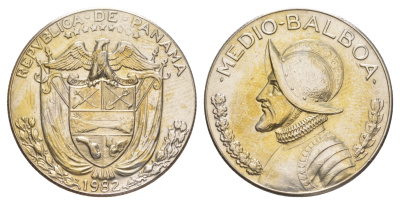 Панама 1/2 бальбоа (50 сентесимо) 1982 KM 12b медь плакированная медно-никелем 4645-111