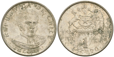 Чили 1 эскудо 1971 Хосе Мигель Каррера KM 197 медно-никель 4174-432