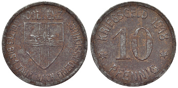 Германия, Кобленц 10 пфеннигов 1920 Рейнлянд-Пфальц, нотгельд Funck 80.3 железо 4119-1033