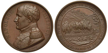 Франция медаль 1840 Наполеон Бонапарт, могила Наполеона на острове Святой Елены, перенос праха в Париж Slg. Julius 4009, Bramsen 1990 бронза 00-00