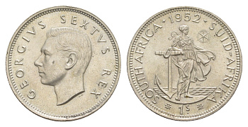 ЮАР 1 шиллинг 1952 KM 37.2 серебро UNC 1527-1143