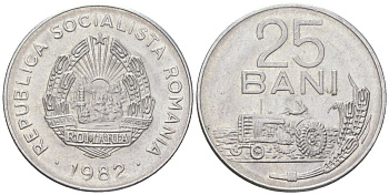 Румыния 25 бань (бани) 1982 KM 94a алюминий 218-457