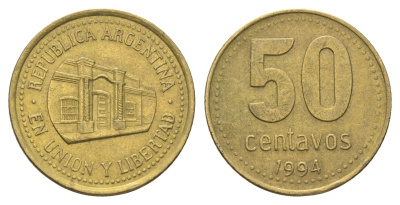 Аргентина 50 сентаво 1994 KM 111 алюминиевая бронза 4663-833