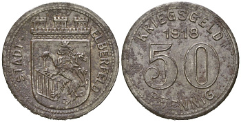 Эльберфельд 50 пфеннигов 1918 Funck 111.6, Men05 6413.7, Men18 8040.7 железо 4617-319
