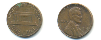 США 1 ЦЕНТ 1963 ЛИНКОЛЬН KM 201 медь цинк 86-161