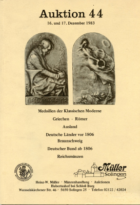 Аукционный каталог Muller, Solingen  1983 Медали эпохи классицизма       58-01-17-18
