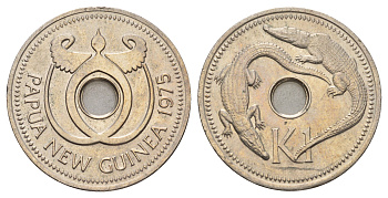 Папуа Новая Гвинея 1 кина 1975 KM 6 медно-никель aUNC 179-222