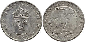 Швеция 1 крона 2000 Карл XVI Густав (1973- ) KM 852а медно-никель 4364-3443