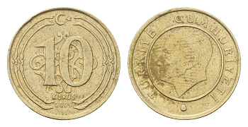 Турция 10 куруш 2009 Кемаль Ататюрк KM 1241 медь цинк никель 4623-727