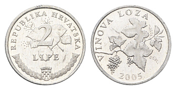 Хорватия 2 липы 2005 нечетный год KM 4 алюминий aUNC 4659-662
