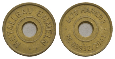 Германия жетон компании Metallbau Emmeln диаметр 26 мм, вес 7,5 гр латунь 4656-412
