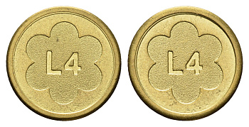 Италия жетон L4 диаметр 21,5 мм, вес 7,1 гр латунь UNC 4670-915
