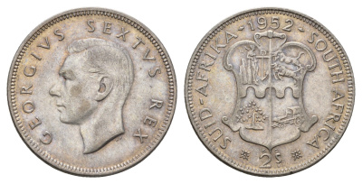 ЮАР 2 шиллинга (флорин) 1952 KM 38.2 серебро 270-423