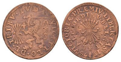 Бельгия cчетный жетон - Вторая Брюссельская уния 1578 диаметр 28 мм, вес 4,74 гр медь 1520-824