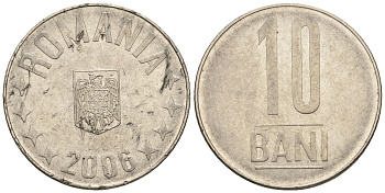 Румыния 10 бань (бани) 2006 KM 191 сталь плакированная никелем 85-345