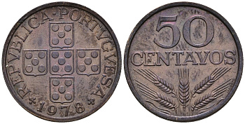 Португалия 50 сентаво 1978 KM 596 бронза 4148-356