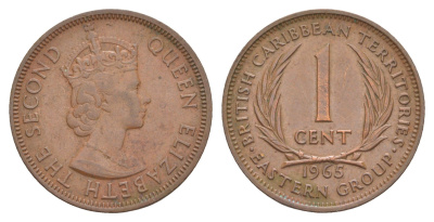 Восточные Карибские острова (Карибы) 1 цент 1965 KM 2 бронза 4637-755