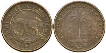 Либерия 1/2 цента 1937 KM 10 латунь 4174-423