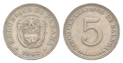 Панама 5 сентесимо 1962 KM 23.2 медно-никель 4643-1237