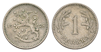 Финляндия 1 марка 1928 KM 30 медно-никель 4647-369