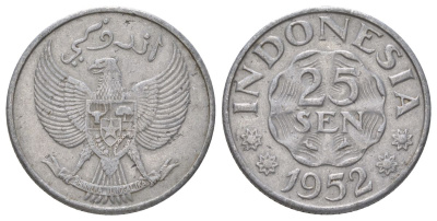 Индонезия 25 сен 1952 KM 8 алюминий 4628-1035