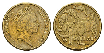 Австралия 1 доллар 1994 Елизавета II (1952-2022), кенгуру KM 84 алюминиевая бронза 190-543