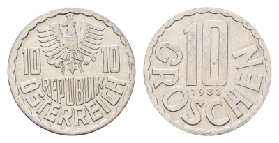 Австрия 10 грошей 1983 KM 2878 алюминий UNC 181-1131