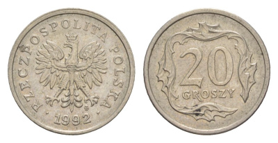 Польша 20 грошей 1992 Y 280 медно-никель 4625-1159