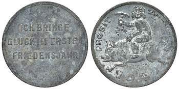 Австрия жетон 1946 удачи в первом году свободы, ребенок с грибом на свинье цинк 4121-354