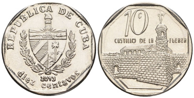 Куба 10 сентаво 2013 KM 576.2, JMA MC20, Schoen 714 сталь плакированная никелем 4114-617