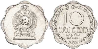 Цейлон 10 центов 1978 KM 140 a алюминий 4586-347