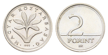 Венгрия 2 форинта 1992 KM 693 медно-никель UNC 4705-1152