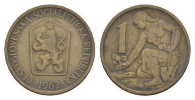 Чехословакия 1 крона 1962 KM 50 алюминиевая бронза 4633-651