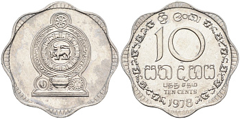 Цейлон 10 центов 1978 KM 140 a алюминий 4586-331