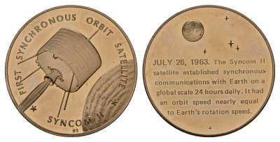 США медаль 1971 спутник Синком II, 1963, 39 мм, 24,4 гр  латунь  PROOF  1066-9-34