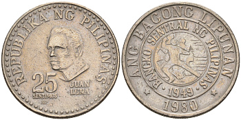Филиппины 25 сентимо 1980  KM 227 медно-никель    4595-1011