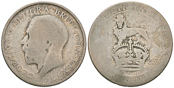 Великобритания 1 шиллинг 1923 Георг V (1910-1936) KM 816a, Spink 4023 серебро 4619-822