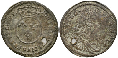ФРАНЦИЯ ЖЕТОН ND ЛЮДОВИК XV, ДИАМЕТР 22,5 ММ. латунь 100-552