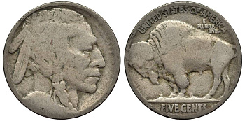 США 5 ЦЕНТОВ ND ИНДЕЕЦ, БИЗОН KM 134 медно-никель 27-741