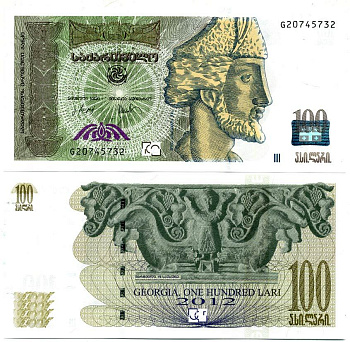 Грузия 100 лари 2012 Шота Руставли Pick 74c бумага UNC (пресс) 451-289-3