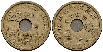 Испания 25 песет 1993 страна басков KM 930 алюминиевая бронза 4173-732