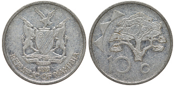 Намибия 10 центов 1998 дерево KM 2 никелированная сталь 4163-924