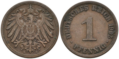 Германия 1 пфенниг 1905 A KM 10, J. 10 медь 4567-1169