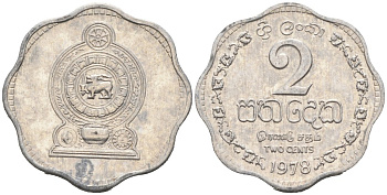 Шри-Ланка 2 цента 1978 KM 138 алюминий 176-768