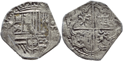 ИСПАНИЯ 8 РЕАЛОВ 16 ВЕК КОРАБЕЛЬНЫЕ, ТОРГОВЫЕ ДЕНЬГИ ДЛЯ КОЛОНИЙ, ИМИТАЦИЯ, ГАЛЬВАНИКА белый металл 111-623