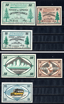 Унтервайсбах (Тюрингия) набор из 3 нотгельдов 1921 2193-38-3-2