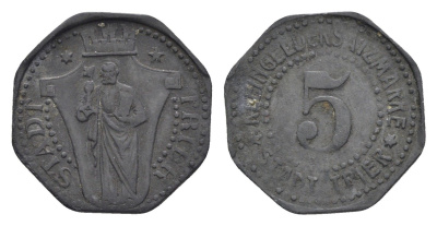 Трир 5 пфеннигов ND (1917) Funck 549.2A, Men18 31517.2 цинк 4396-1254